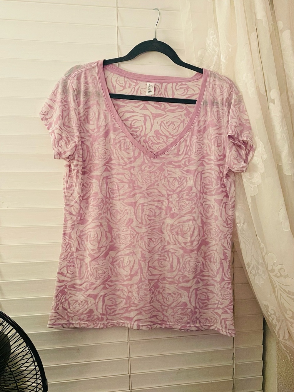 Victoria's Secret Light Pink Floral V-Neck Tee